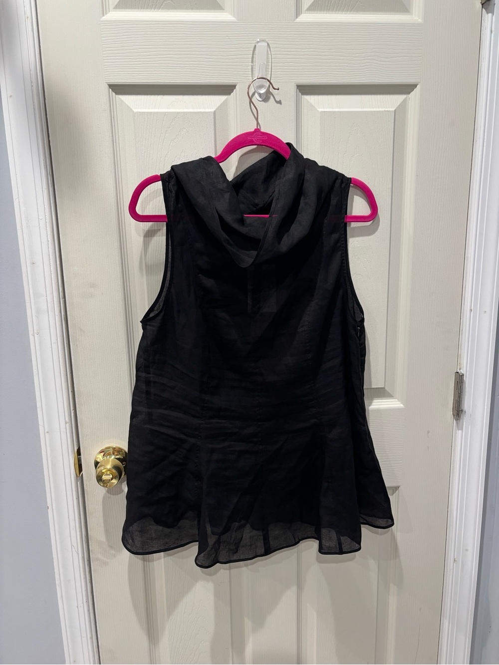 Sheer Black Sleeveless Cowl Women's Top- H&M
